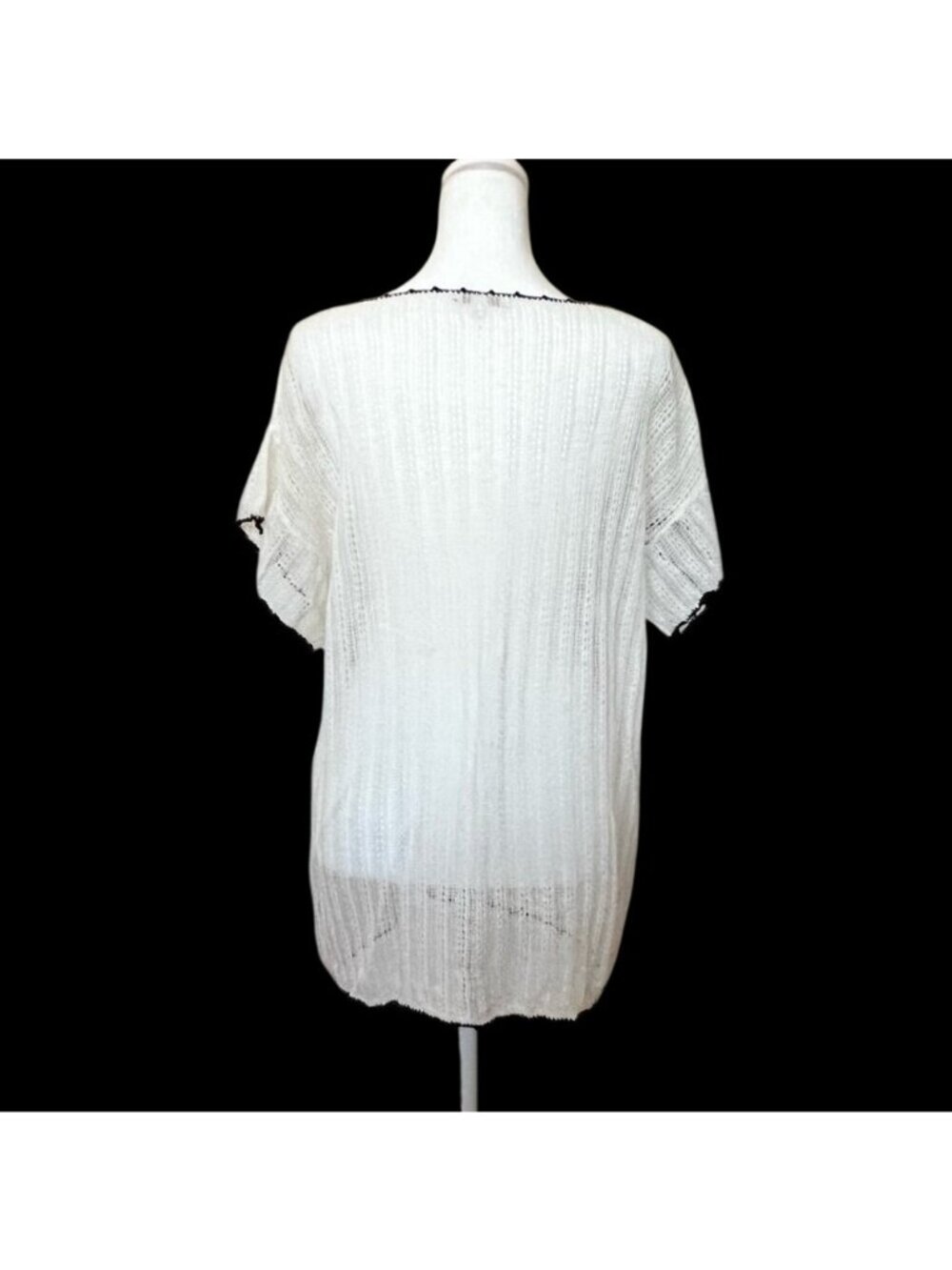 Minnie Rose Womens Sz XL Sheer Crochet Top Boho Fairy Cottagecore Layering Piece - Picture 5 of 11